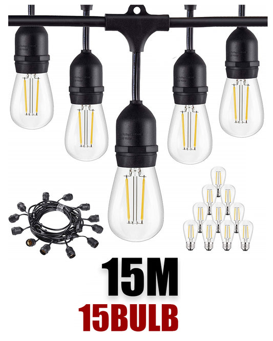 Garden String Light, Festoon Light 15m