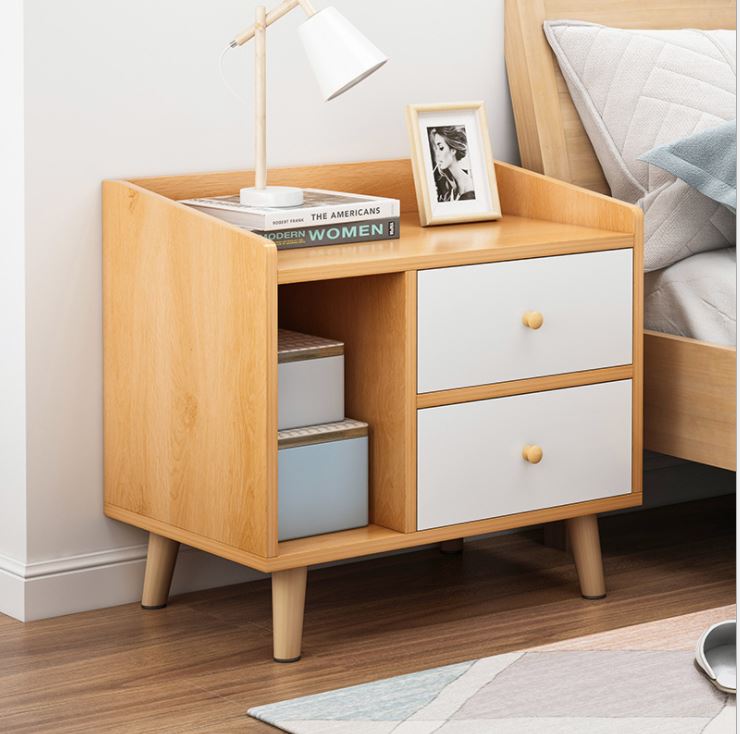 Bedside Table With Drawer, Side Table with Storage for Bedroom