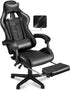PC Gaming Chair, Racing Chair for Gaming, Ergonomic Computer Chair with Retractable Footrest, Adjustable Headrest Lumbar Support