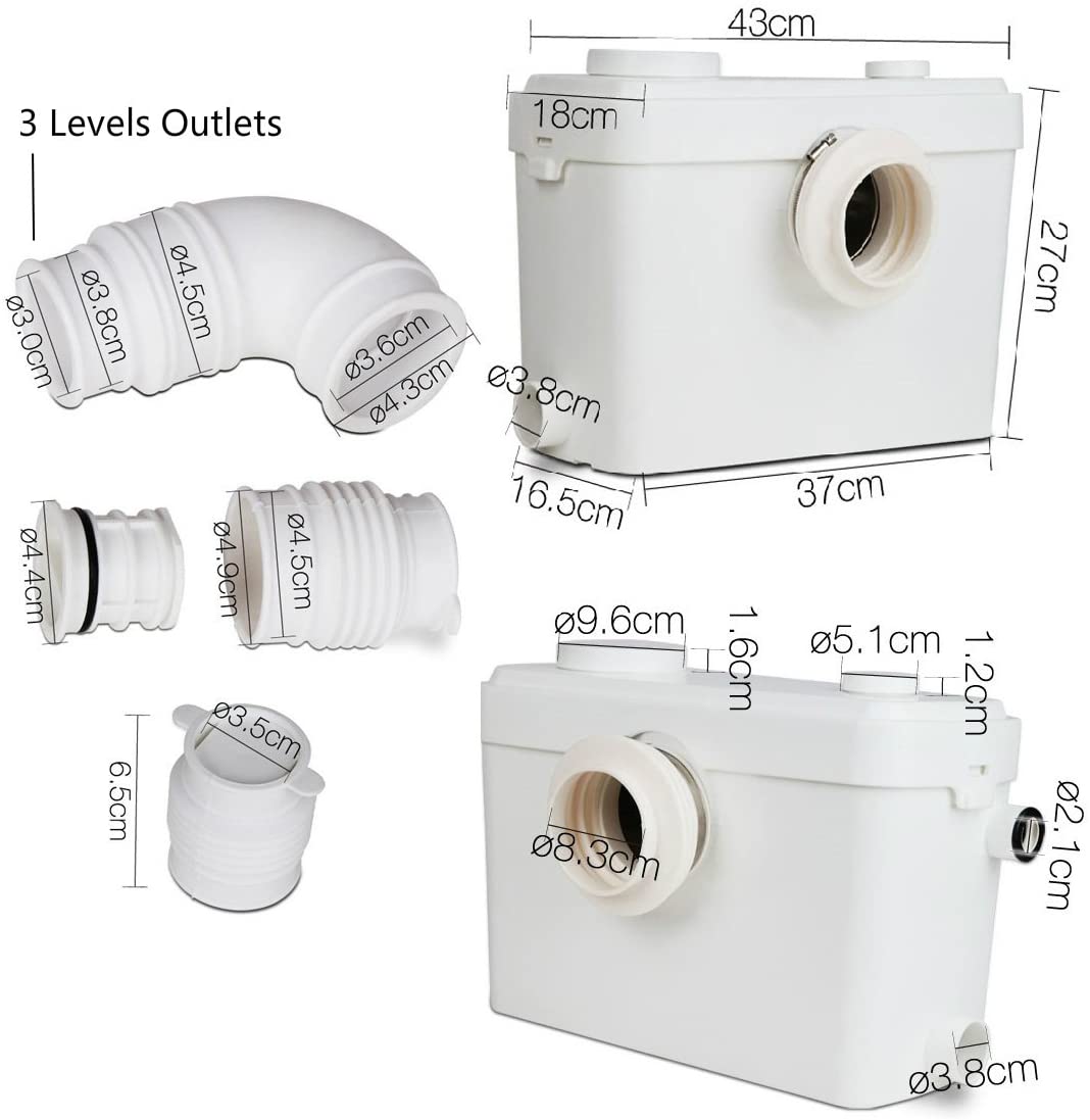 600W Macerator Sewerage Pump – Waste Water Disposal for Toilets, Showers, and Sinks