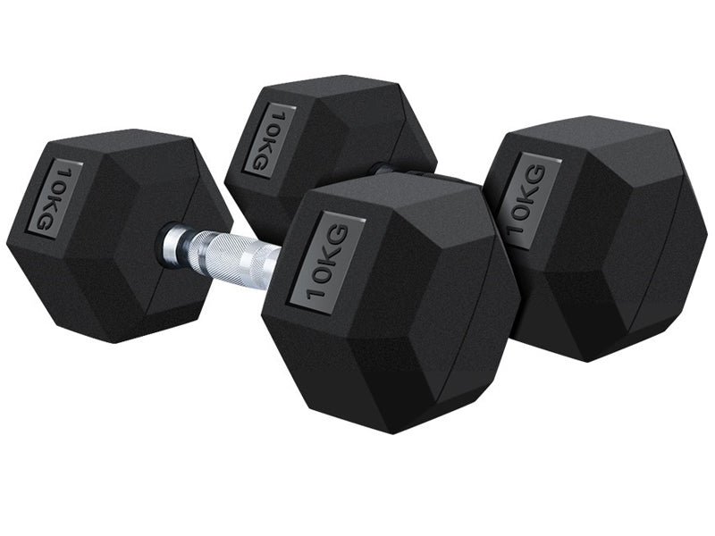 10KG Rubber Hex Dumbbell Gym Weight