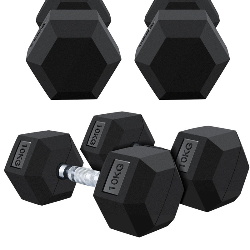 10KG Rubber Hex Dumbbell Gym Weight