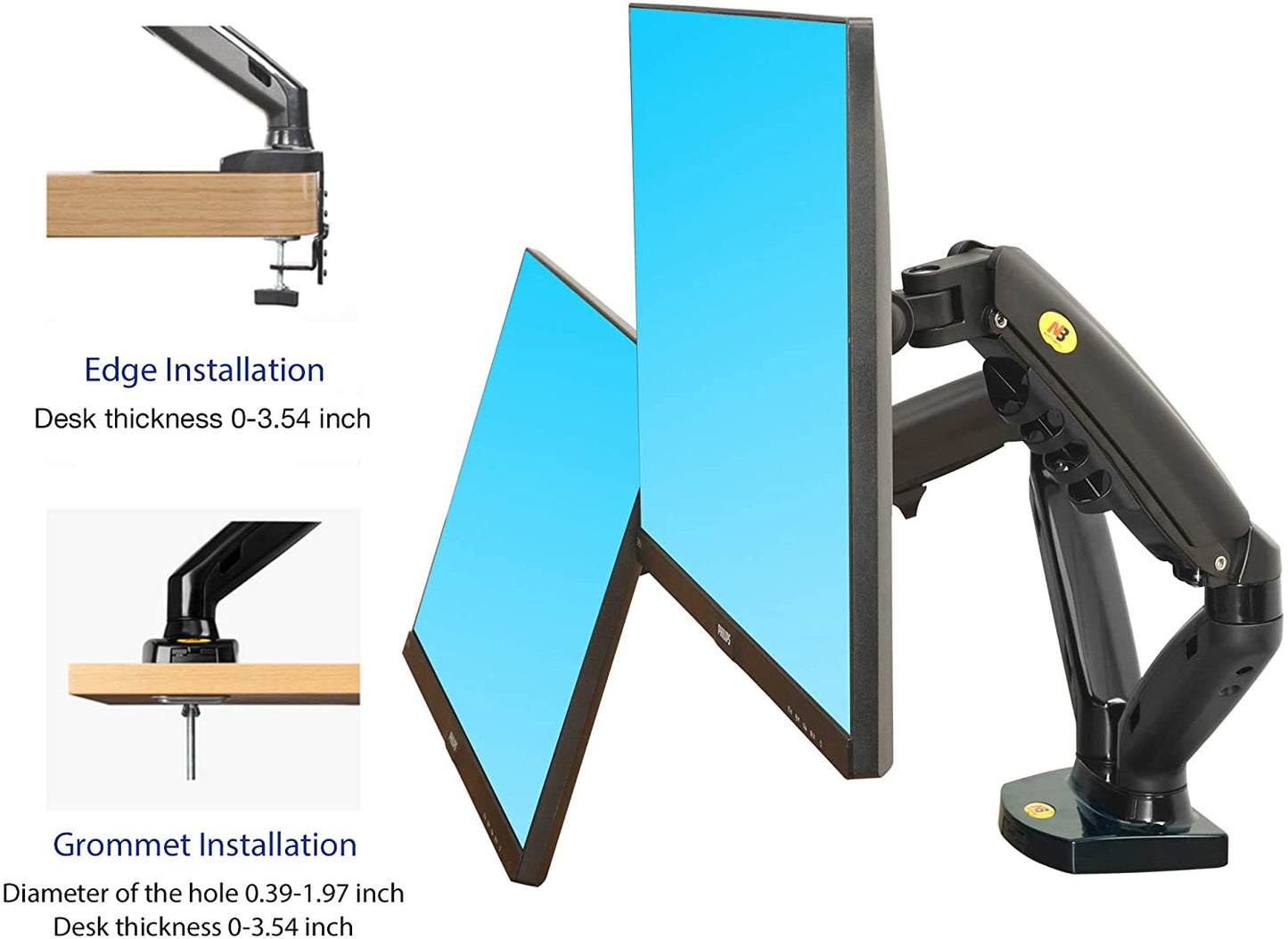 Dual Arm Monitor Stand Bracket Mount