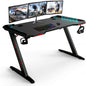 Office Gaming Table PC Computer Laptop Desk for Gamer Pro Z Shaped with LED Lights