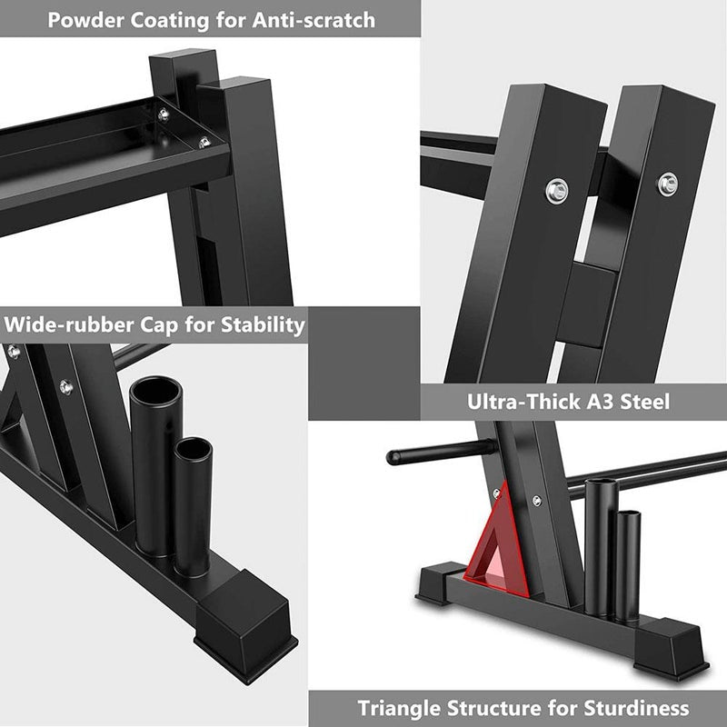 3-Tier Dumbbell Rack – Heavy-Duty Dumbbell Rack with Barbell & Weight Storage