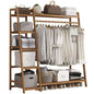Bamboo Coat Clothing Garment Rack with Shelf