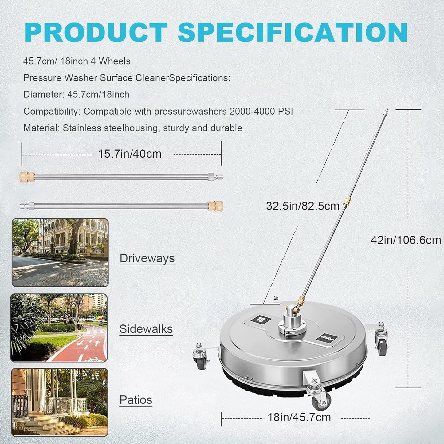 Stainless Steel Surface Cleaner 18 Inch