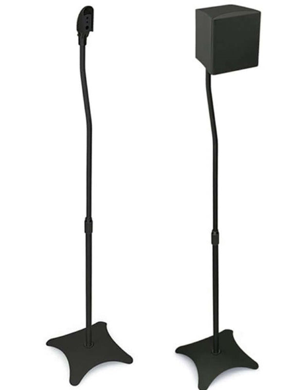 Speaker Stands for Home Theater 5.1 Channel Surround Sound System – Adjustable Mounts for Satellite Speakers (Black)