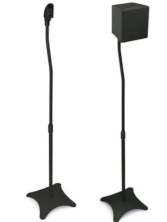 Speaker Stands for Home Theater 5.1 Channel Surround Sound System – Adjustable Mounts for Satellite Speakers (Black)