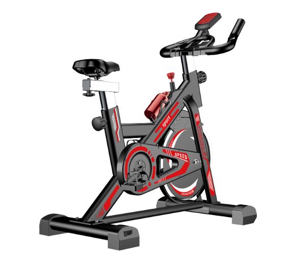 Spinning Bike for Home Cardio Workout - Silent, Adjustable Resistance, Heavy Duty Red Exercise Bike for Fitness Training, Cycling, and Weight Loss