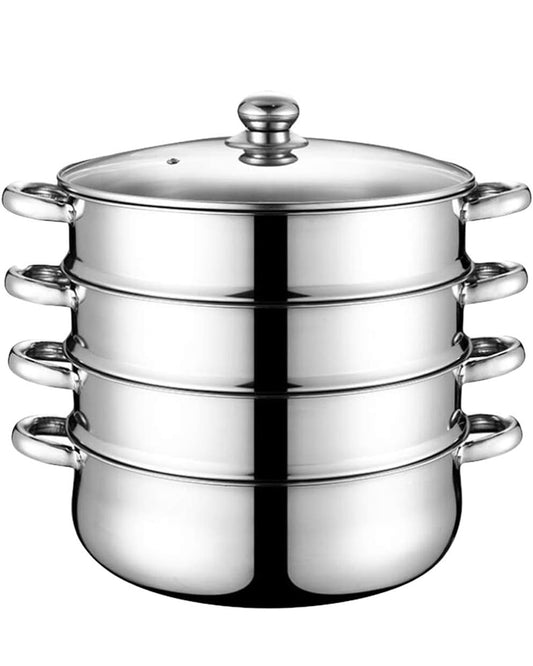 Steam Cooker 30CM 3-Tier Stainless Steel Steamer Pot