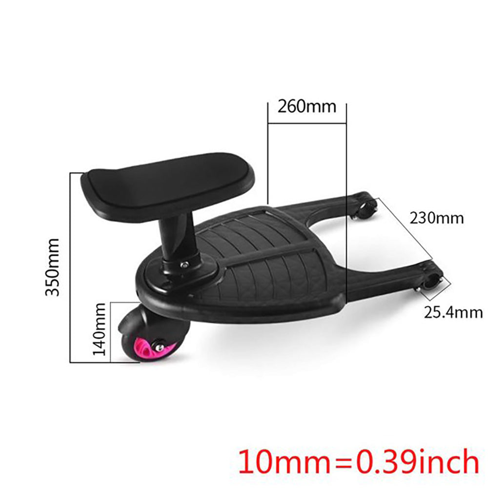 Stroller Step Buggy Board – Wheeled Stroller Step with Suspension & Universal Connector (Up to 25kg)
