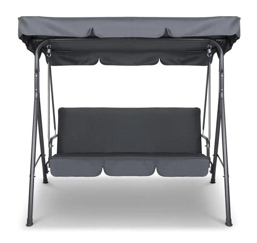 Outdoor Swing Chair Hammock Garden Canopy Bench 3 Seater - Grey