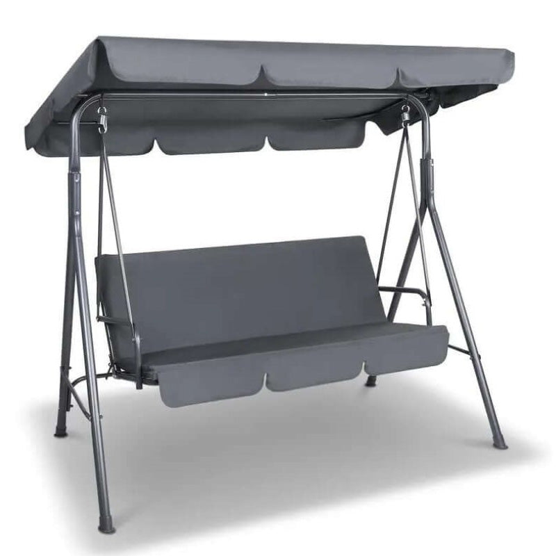 Outdoor Swing Chair Hammock Garden Canopy Bench 3 Seater - Grey