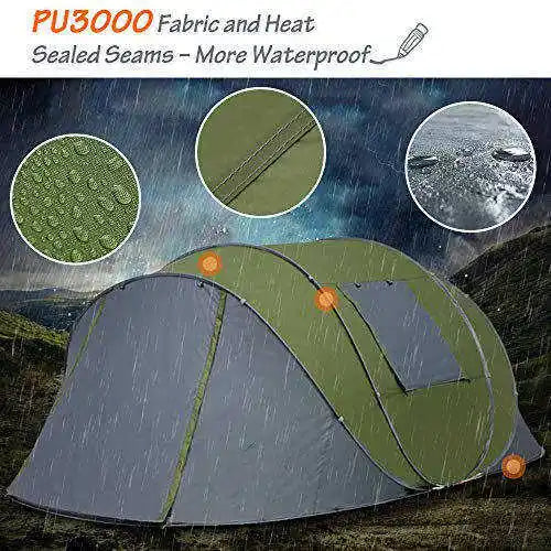 2-3 Person Pop Up Camping Tent Lightweight 2-3 Person Tent Green