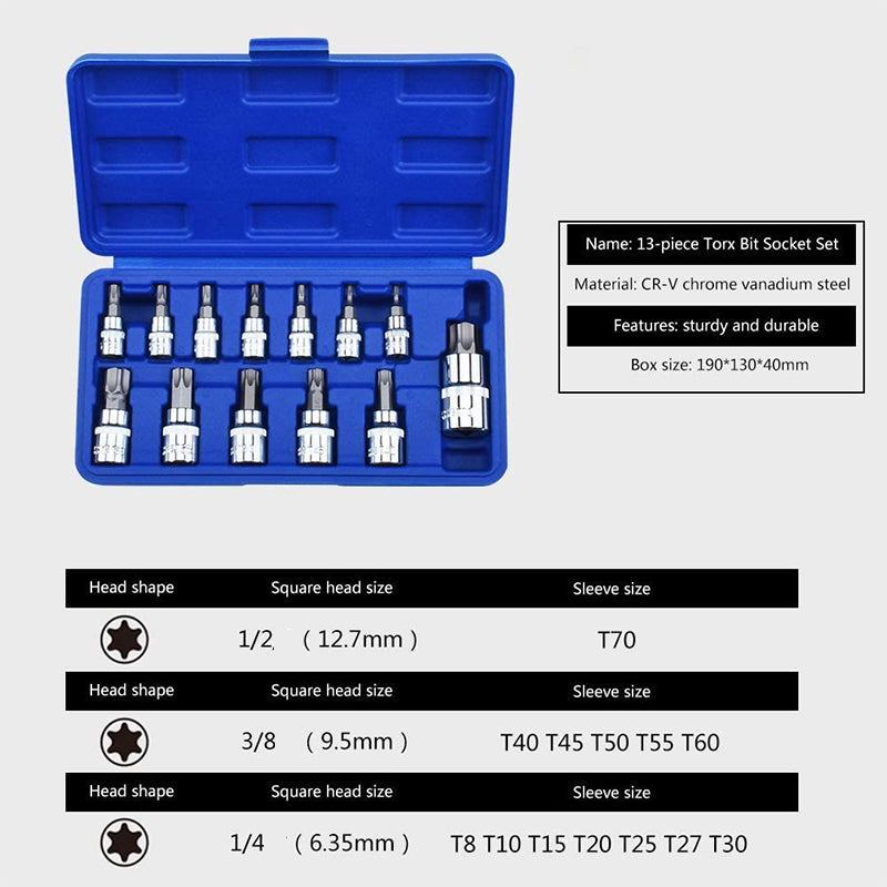 13Pcs Torx Bit Socket Set