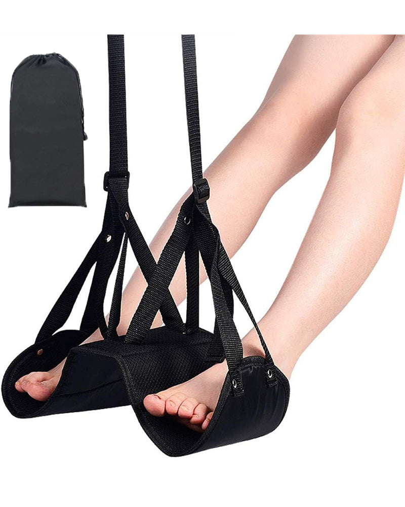 Airplane Footrest with Head Hammock - Comfortable Travel Footrest for Flights, Trains, and More