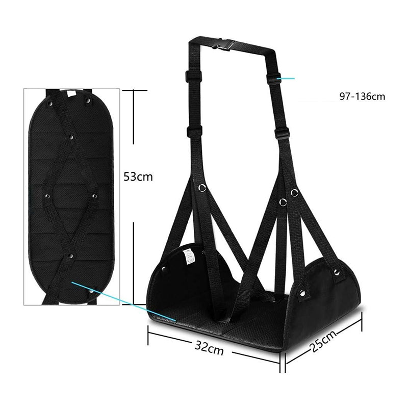 Airplane Footrest with Head Hammock - Comfortable Travel Footrest for Flights, Trains, and More