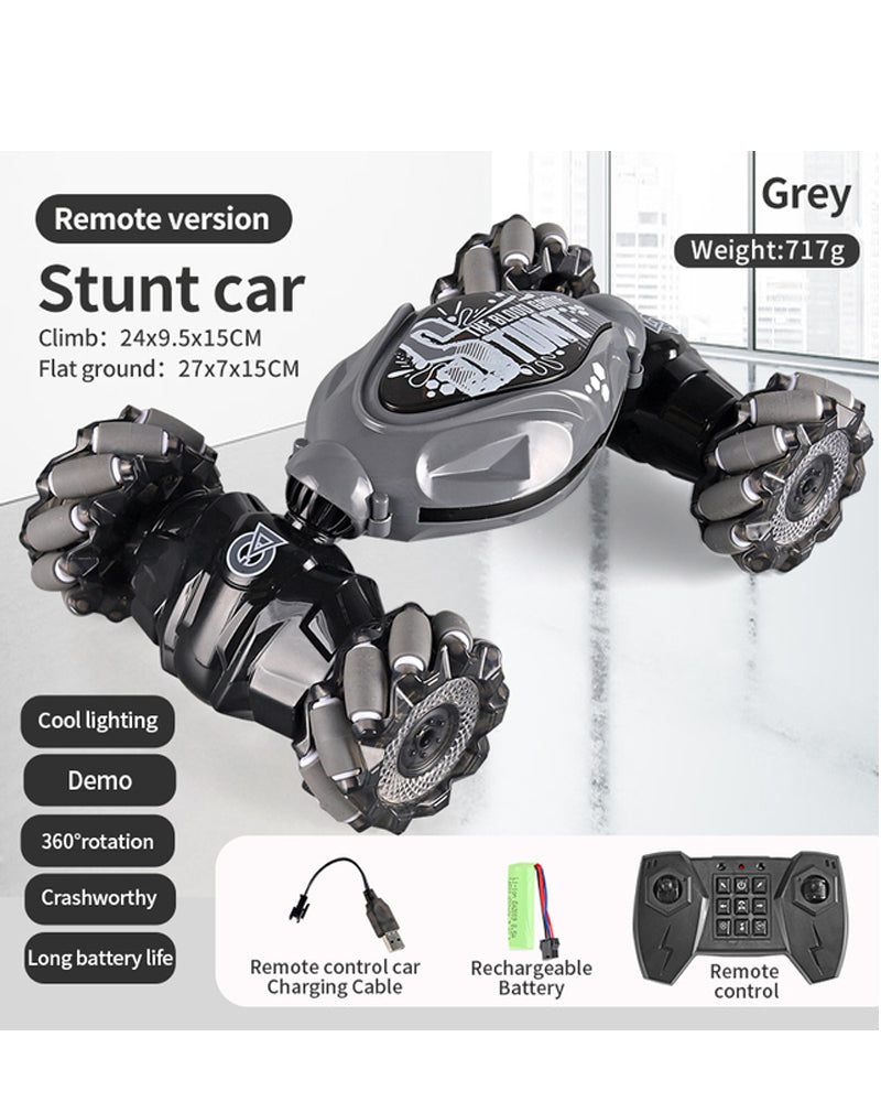 Stunt RC Car – 1:14 Scale 4WD Gesture-Controlled Remote Control Car with Lights Music – Perfect Birthday Gift for Boys and Girls Aged 4-12