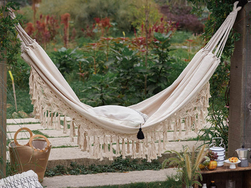 Tassel Cotton Double Hammock Bed