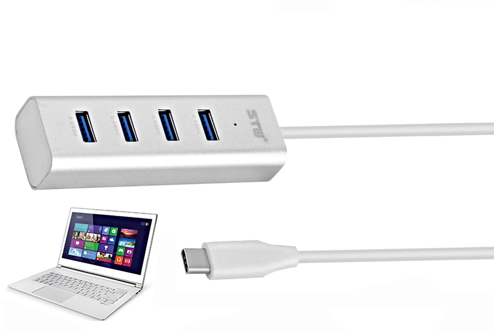 USB 3.0 Type C to 4-Port USB 3.0 Hub Splitter