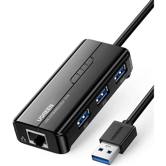 USB 3.0 Hub Ethernet Adapter 10 100 1000 Gigabit Network Converter with 3 USB 3.0 Ports Hub Compatible with Laptop PC