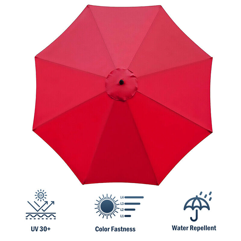 3M Parasol Replacement Cloth Round Garden Umbrella Cover For 8-Arm