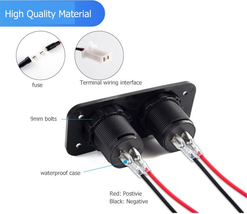 Car Plug Lighter Socket USB Ports 12V