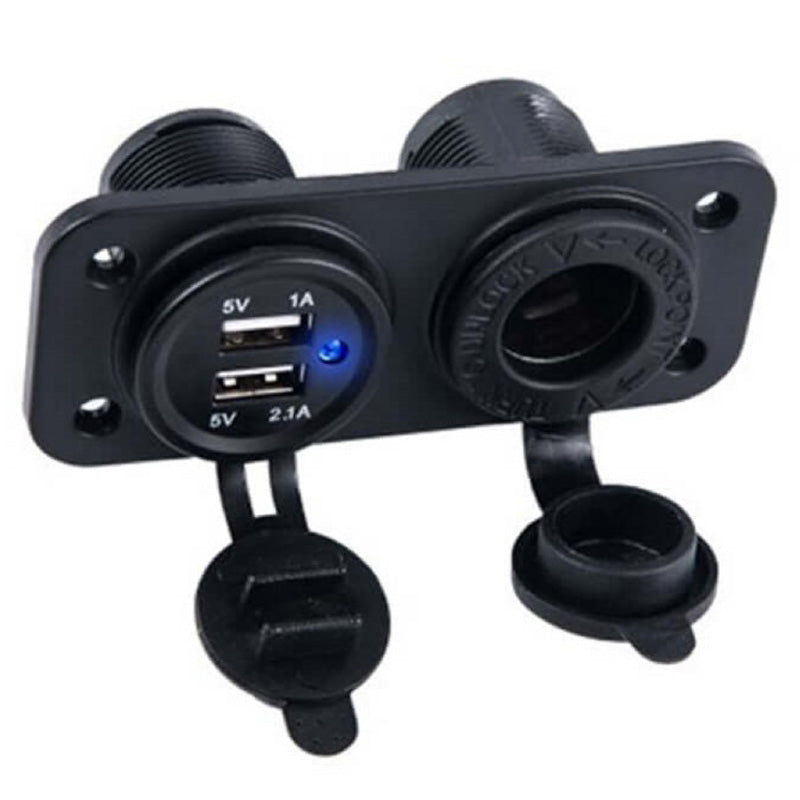 Car Plug Lighter Socket USB Ports 12V