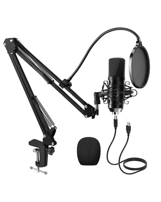 USB Condenser Microphone Mic with Stand