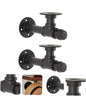 Set of 2 Industrial Iron Pipe Shelving Brackets