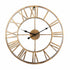 Wall Clock Big Retro Wrought Iron Wall Clock Roman Numerals Clock Home Hanging Decor