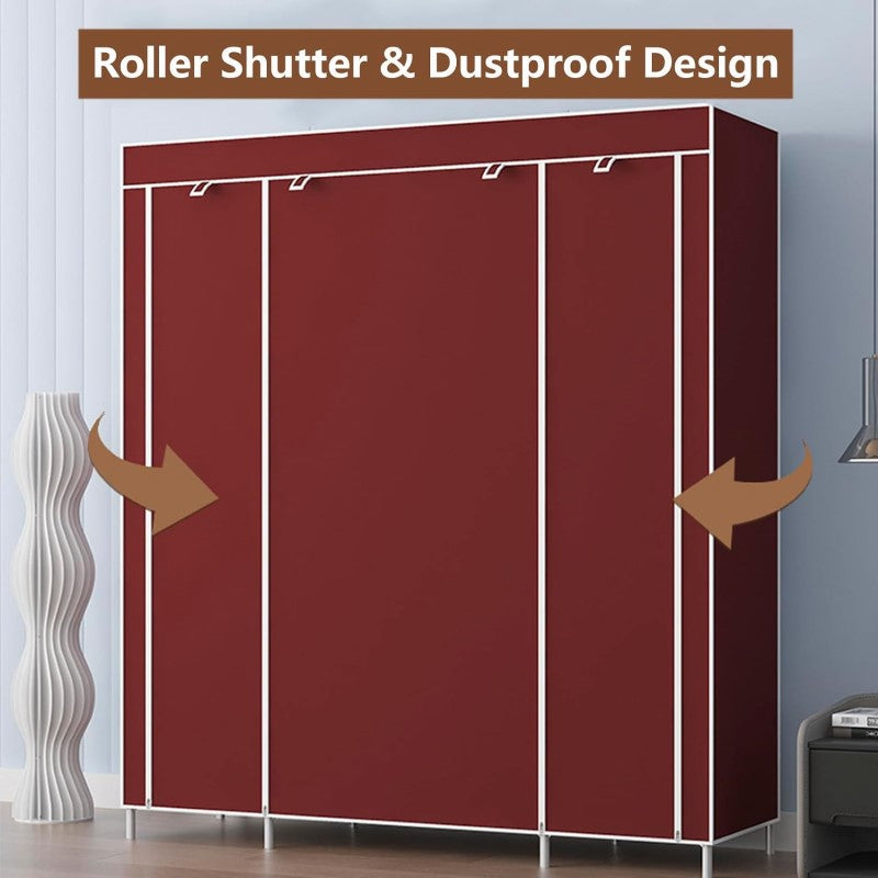 Portable Closet Wardrobe – Large Fabric Storage Organizer with Shelves and Hanging Rod