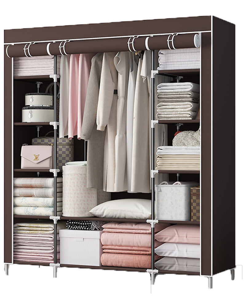 Portable Closet Wardrobe – Large Fabric Storage Organizer with Shelves and Hanging Rod