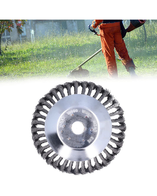 Twisted Wire Wheel - 8-Inch Brush Cutter Head for Angle Grinders