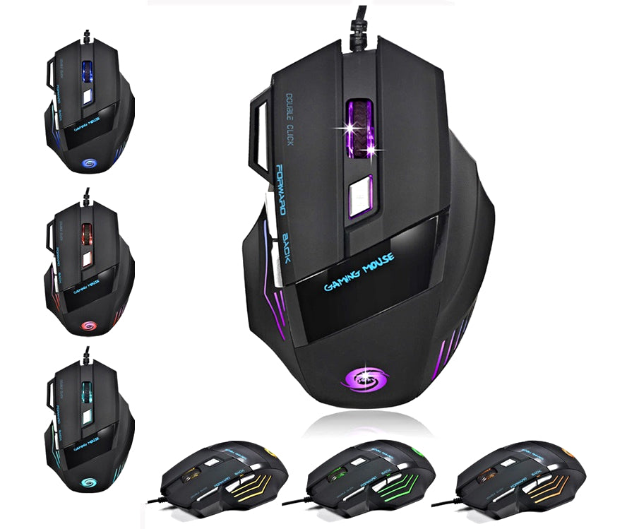 Professional 5500 DPI 7D LED Wired Gaming Mouse – Colorful Optical Gaming Mouse for PC, Laptop, Desktop