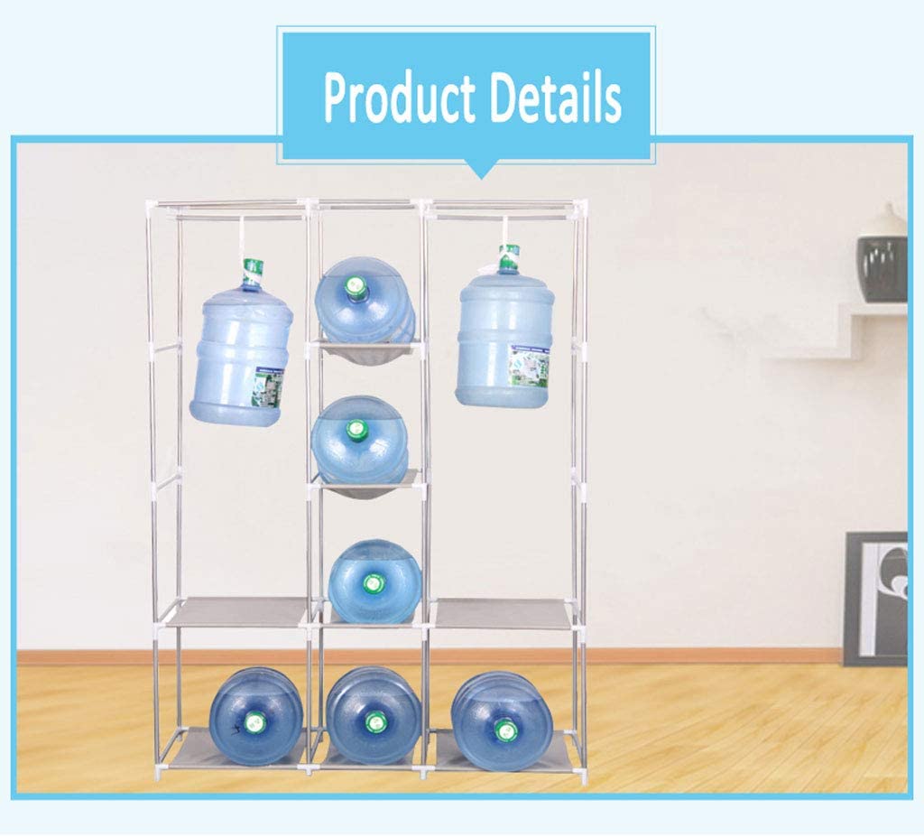 Cloth Wardrobe for Bedroom – Portable Closet Storage Organizer with Hanging Rod and Dust-Proof Cover